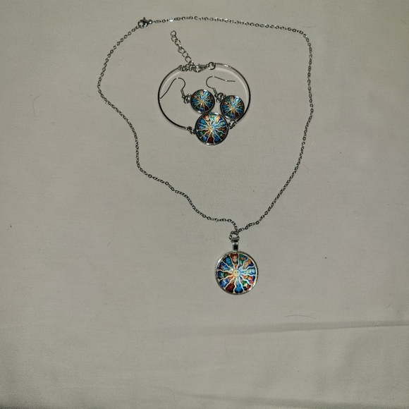 ZODIAC BOHEMIAN STYLE! PENDANT ON SILVER CHAIN! BRACELET ON SILVER CHAIN! EARRIN - Picture 3 of 5